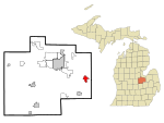 Saginaw County Michigan Incorporated and Unincorporated areas Frankenmuth Highlighted